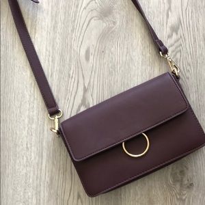 Small cute burgundy crossbody bag